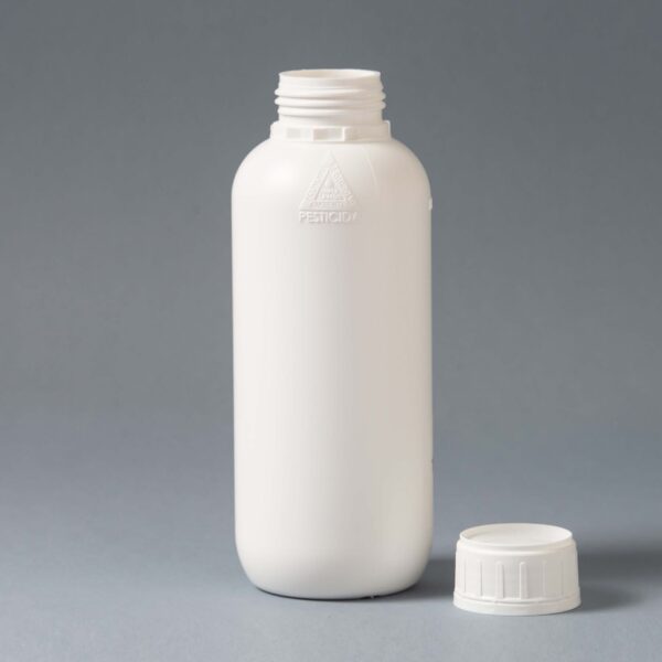 Plastic bottle 1L B50 with lid and stopper or seal with Triple Wash indicator - Image 2