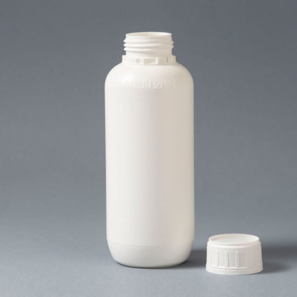 Plastic bottle 1L B50 with lid and stopper or seal with Non Reusable indicator - Image 2