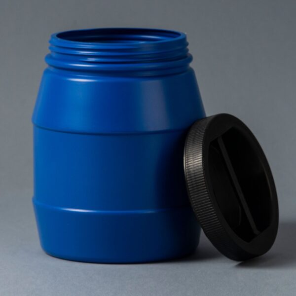 Plastic pot 1.5L B110 with lid with handle - Image 2