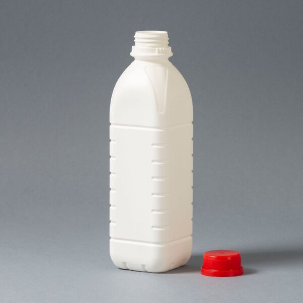 Frasco Plástico 900ml B36 Cuadrado yogurt con tapa tapón - Imagen 2