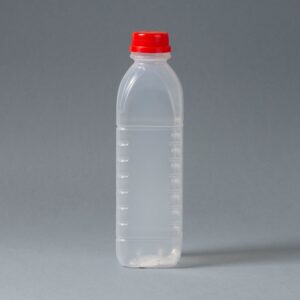 Plastic bottle 900ml B36 square clarified with stopper cap