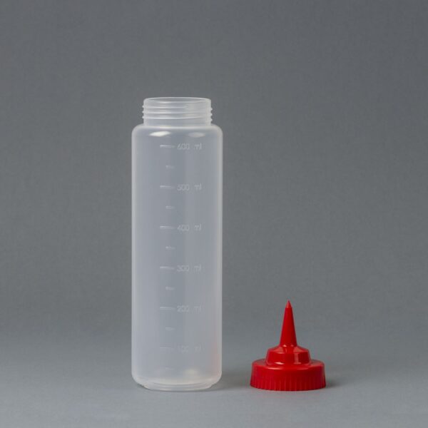 Plastic bottle 600ml B52 for sauce with tip cap - Image 2